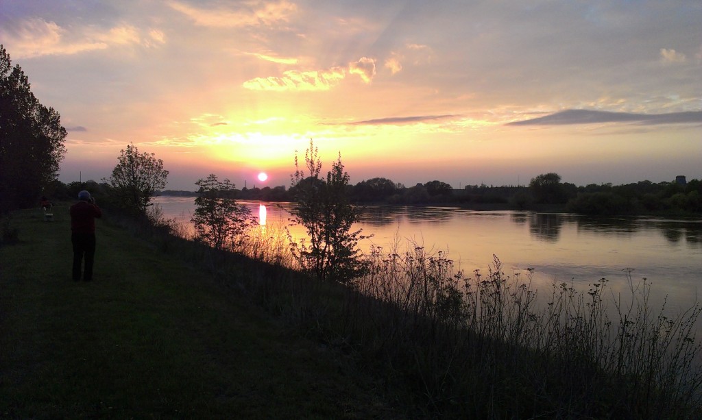 Ondergaande zon in Luther zijn stad